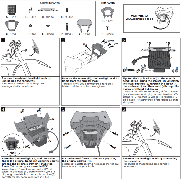 Acerbis VSL LED Scheinwefer passend für GASGAS EC 2024 >
