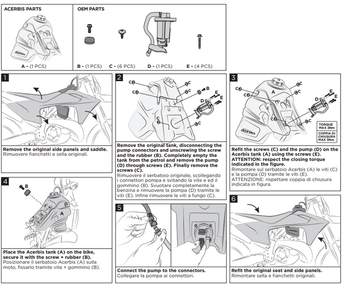 Bak paliwa Acerbis 12L pasuje do GAS GAS EC EX MC 2024 >