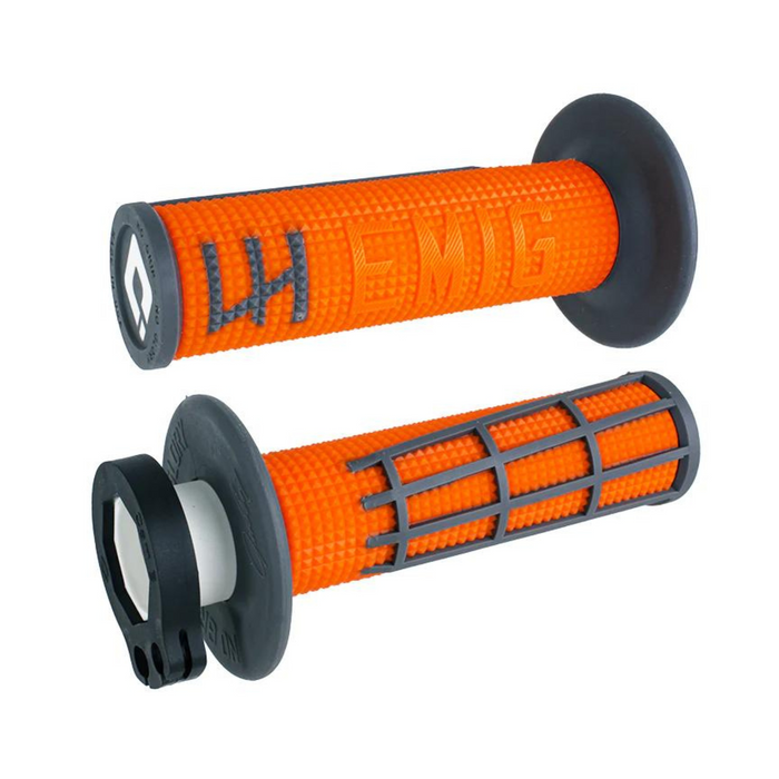 ODI EMIG 2.0 V2 Lock-On Griffe Grips Satz für 2T und 4T Motorrad Enduro / MX Rot