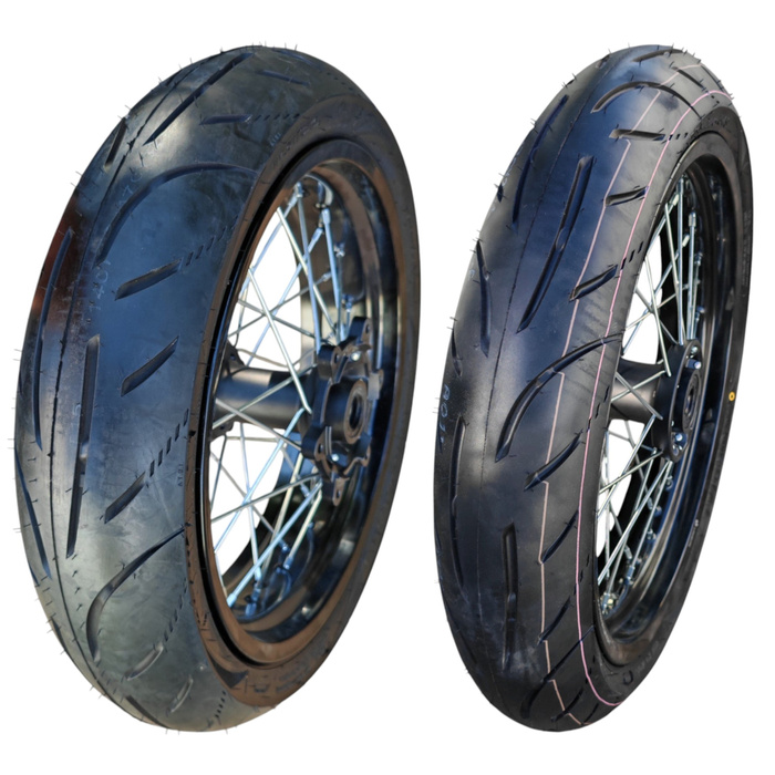 JML EN Supermoto-Radsatz 17" mit straßenzugelassenen Reifen
