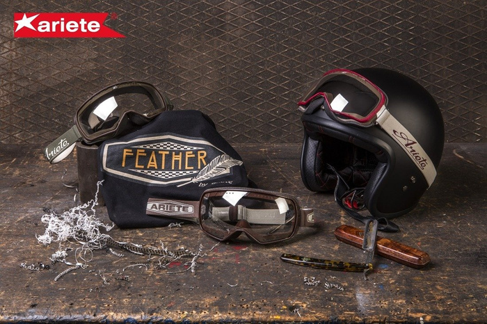 WYPRZEDAŻ Gogle Ariete FEATHER Vintage Sclambler Cafe Race 100% produkcja Włochy
