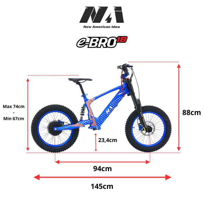 NAI e-BRO 18 Elektromotorrad für Kinder Modell 2025