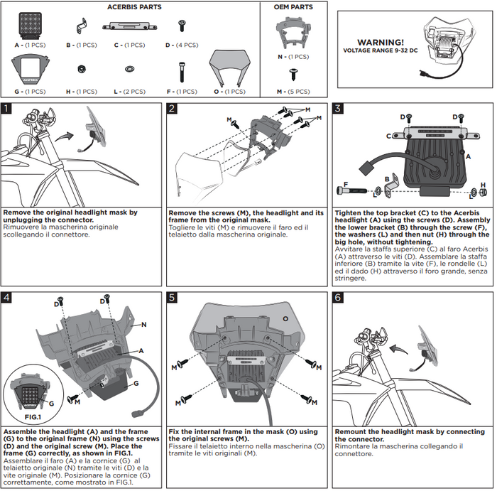 Acerbis reflektor VSL LED pasuje do GASGAS EC 2024 >