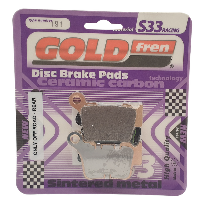 Bremsbeläge GOLDfren 191 e.g. hinten Ersatz SBS 791, EBC 368, Ferodo FDB2165