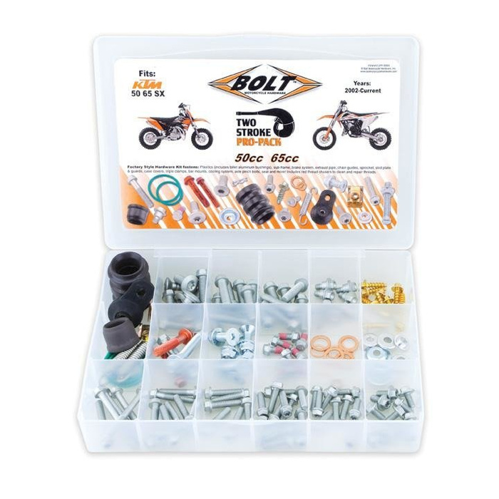 BOLT USA zestaw śrub Pro Pack pasuje do KTM 2T SX 50 / 65 cc mini