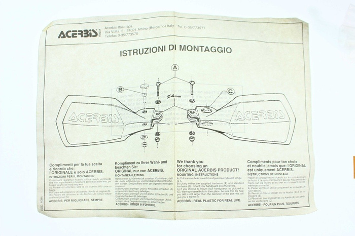 Handbary Acerbis nowe, rok produkcji 1996 Vintage