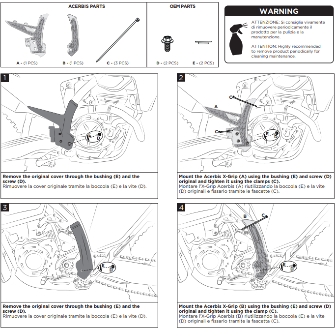 Acerbis Osłony ramy X-Grip pasuje do GAS GAS EC MC 2024>