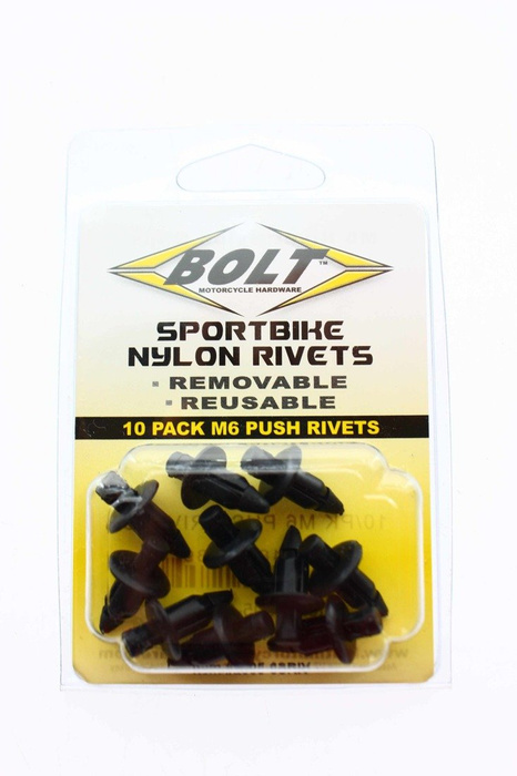 BOLT USA Spinki Nylonowe M6 10-pak, trójstopniowe, wielokrotnego użytku.