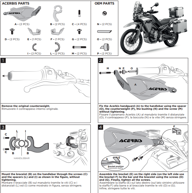 ACERBIS HANDBARY X-FACTORY pasują do CFMOTO 450 MT 2024 2025