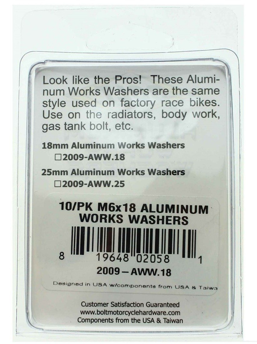 BOLT ultraleichte Aluminiumunterlagen M18 10er Set Motocross Enduro