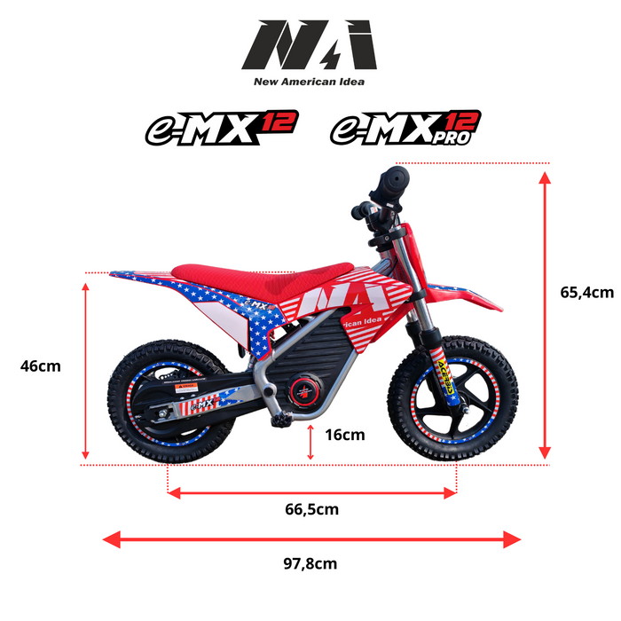 NAI e-MX 12 PRO Elektro-Motocross-Bike für Kinder