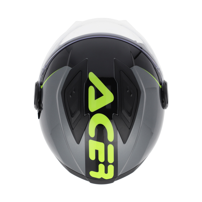 Acerbis Kask Jet Levante Graphic Ciemny szary Skuter Trial