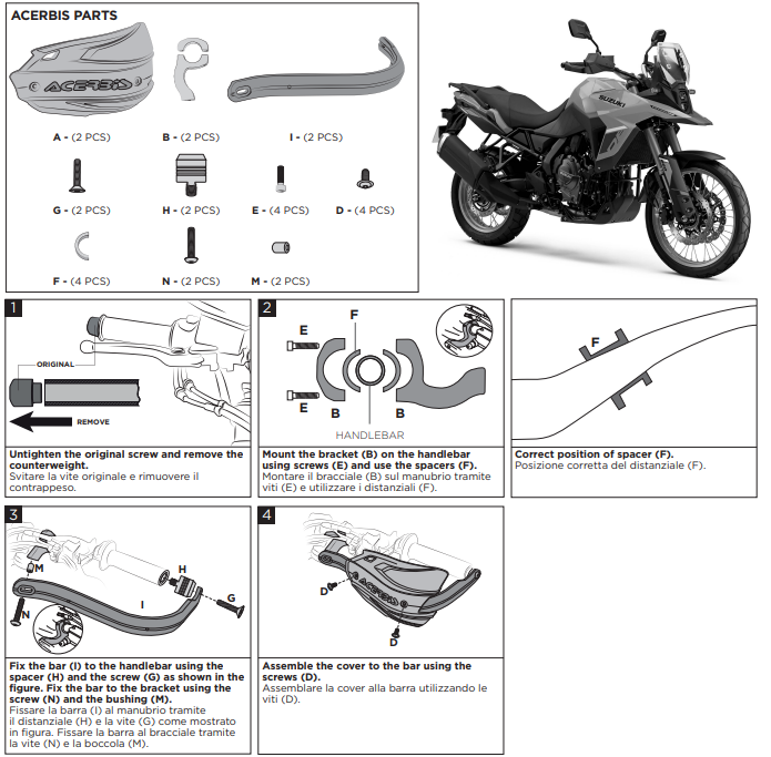 Handbary Endurance - X pasuje do SUZUKI V-STROM 800 DE