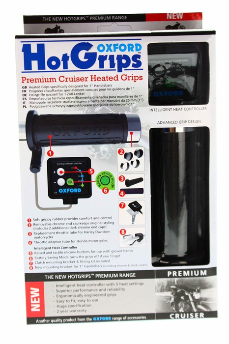 Heizgriffe Oxford Premium Cruiser Choper Hot grips BEHEIZTE GRIFFE Heated grips
