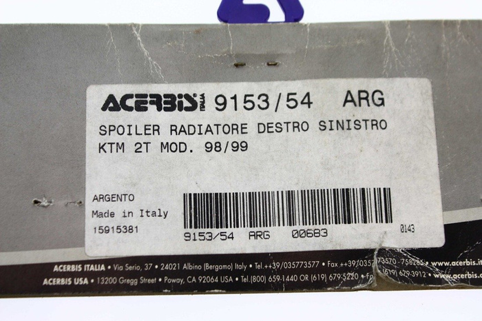Acerbis owiewki chłodnicy pasują do KTM Sx szare 1999