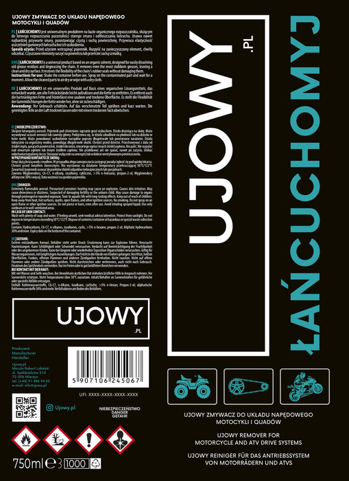 Ujowy zestaw ŁAŃCUCHOMYJ + SMAROWIDŁO ROAD + SZCZOTKA