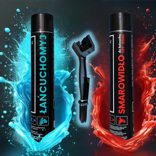 Ujowy-Set: KETTENWÄSCHER + SCHMIERMITTEL Off-ROAD + Bürste