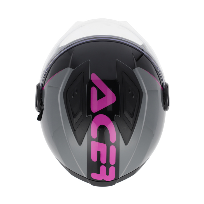 Acerbis Kask Jet Levante Graphic Ciemny szary Skuter Trial