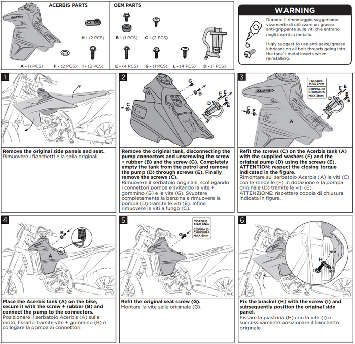 Acerbis bak paliwa 15L pasuje do KTM EXC  SXF 150 250 300 2025 >