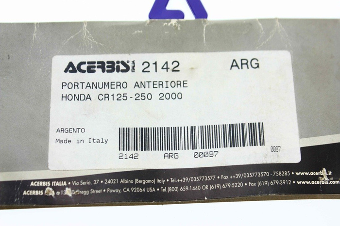 Plastron HONDA CR szary 00